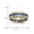 thumbnail image 6 of Titanium with Blue Triple Groove 8mm Polished Band, 6 of 6