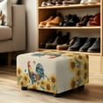 thumbnail image 4 of Xoenoiee Rooster Chicken Print Stretch Ottoman Cover Ottoman Slipcover Sofa Cover Sunflower Daisy Butterfly Footstool Protector Storage Ottoman Covers Furniture Protector with Elastic Bottom, S, 4 of 7