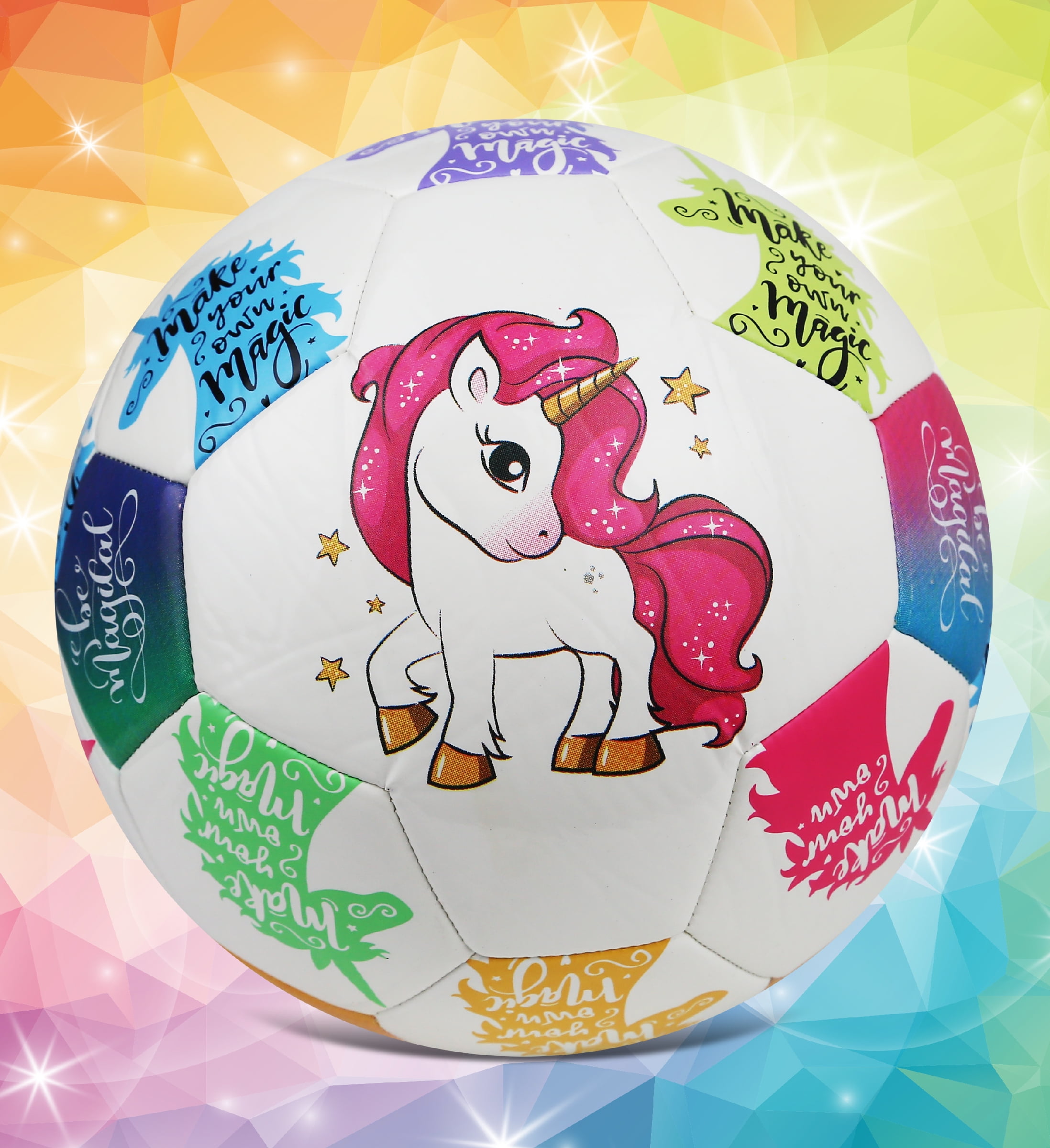 Barocity Unicorn Size 3 Soccer Ball - Boys and Girls Soccer Ball for Kids, Colorful Unicorn Ball, Fun Toddler Kids Soccer Ball for Indoor and Outdoor Sports Games, Cool Small Soccer Ball for All Ages
