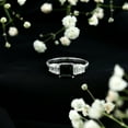 thumbnail image 3 of Rosec Jewels Asscher Cut Black Onyx Ring with Moissanite for Women - 6 mm - AAA Grade, 18K White Gold, US 3.00, 3 of 8