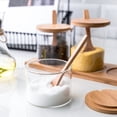 thumbnail image 5 of Glass Seasoning Jar with Wooden Lid and Spoon, Adorable Sugar Bowl Bath Salt Storage Container, Kitchen Pepper, 5 of 13
