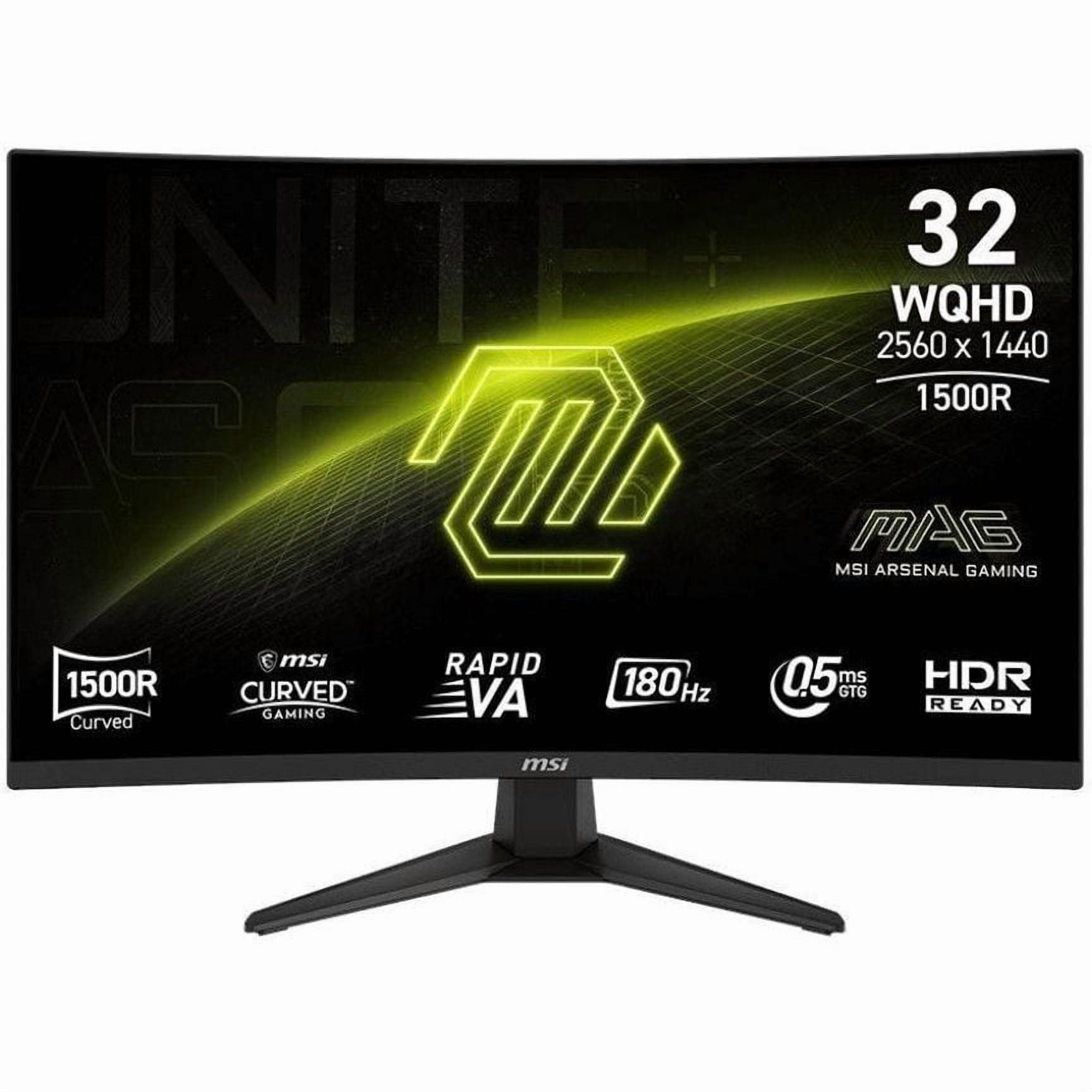 MSI MAG 321CQF E18 32" Class WQHD Curved Screen Gaming LCD Monitor - 16:9 - Black - 31.5" Viewable - Rapid Vertical Alignment (VA) - 2560 x 1440 - 1.07 Billion Colors - Adaptive Sync - 300 Nit - 0....