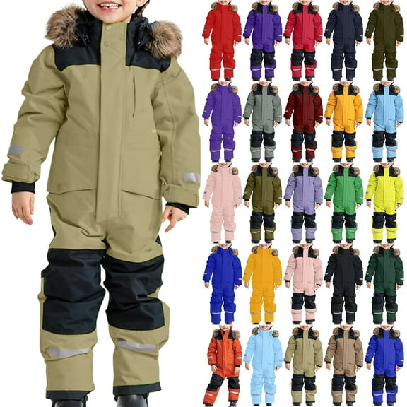 Vibrex Ski Suit Kids Girls Boys Colorful One-piece Siamese Snowsuits Ski Suits Jackets Winter Jumpsuits Snow Snowsuit