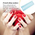 thumbnail image 3 of Youkk Fake Nail Set French Style Scratch Resistant Press-on Fingernails Full Cover Removable Trimble Adjustable Manicure Stickers Type 21, 3 of 6