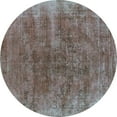 thumbnail image 1 of Ahgly Company Machine Washable Indoor Round Oriental Turquoise Blue Industrial Area Rugs, 8' Round, 1 of 4