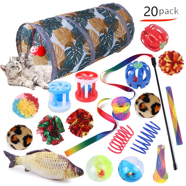 Summary Pet Cat Toy Set 21 Pcts Cat Channel Funnies Stick Plush Mouse Amazon Combination Toy