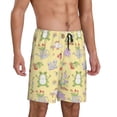 thumbnail image 2 of Pofeuu Frog Bee Print Men's Soft Woven Elastic Waistband Sleep Pajama Short-4X-Large, 2 of 6