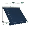 thumbnail image 5 of Macrout 71" Patio Window Awning, Fully Assembled Manual Retractable Sunshade for Door Entrance, Dark Blue, 5 of 8