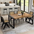 thumbnail image 4 of Simpli Home McKenzie 66 inch x 40 inch Rectangle Modern Industrial Dining Table in Light Tobacco, 4 of 12