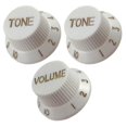 thumbnail image 4 of 5x1 Volume & 2 Tone Control Switch Knobs for ST Sq Electric Guitar White, 4 of 5
