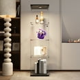 thumbnail image 5 of VISWILD Display Cabinet with Glass Doors, 65" Storage Cabinet with LED, 4-Tier Curio Cabinet & Bookshelf, Suitable for Home Office, Black, 5 of 9