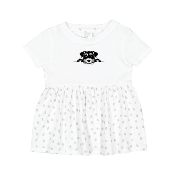 Inktastic Peeking Miniature Schnauzer Girls Baby Dress