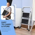 thumbnail image 6 of 2-Step Ladder with Wide Anti-Slip Platform & Thick Rubber Feet | Heavy Duty Foldable & Portable | 330 lbs Capacity, Steel Frame, Rubber Handgrip, Folding Step Stool, 6 of 6