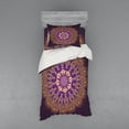 thumbnail image 1 of Ambesonne Mandala Bedding Set 3 Pcs, Round Folkloric Pattern, Twin, Violet Purple and Yellow, 1 of 3