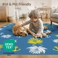 thumbnail image 4 of ODIKA 4'x6' Washable Area Rug Ocean Nautical Map Compass Coral Border Vintage Wave Reef Turtle Flowing Dynamic for Bedroom, Reading Nook, Pet Friendly & Non-Shedding, 4 of 7