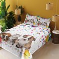thumbnail image 2 of Ambesonne Happy Birthday Fitted & Top Sheet Set with Shams, Cat and Dog Party, Multicolor, 2 of 5