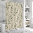 thumbnail image 4 of Bedliving Shower Curtain Set with 12 Hooks, Sage Eucalyptus Botanical Waterproof Fabric, 72" x 72", 4 of 9