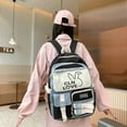 thumbnail image 3 of Sac à Dos Mode Simple Contraste Couleur pour Étudiants, Nouveau Sac à Dos pour Femmes, Sac de Voyage Grande Capacité pour Étudiantes de Collège et Lycée, Motif Rabbit Mignon, 3 of 5