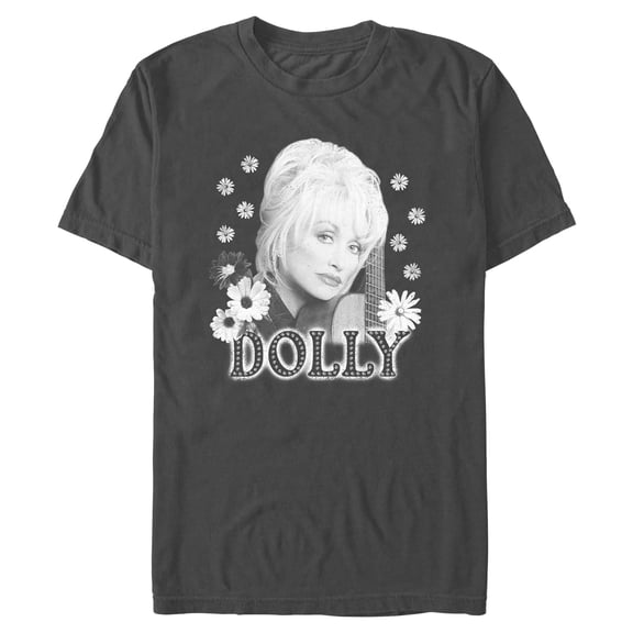 Mens Dolly Parton Distressed Daisies Portrait T Shirt