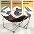 thumbnail image 4 of Tranquillo Hamac Double avec Support Capacité 550lb Acier Inoxydable Hamac Double avec Barre d'Écartement/support Robuste Flexible Portable, Extérieur Intérieur, Marron, 4 of 5