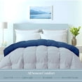 thumbnail image 2 of ROYALE LINENS Reversible Comforter - Twin Size Duvet Insert - All Season Soft Quilted Comforters with 8 Corner Tabs - Down Alternative Bedding Comforter - Duvet Insert (Navy/Silver, Twin 64"x84"), 2 of 9
