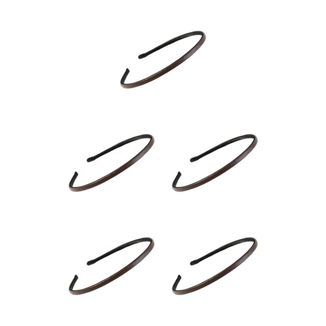 Jumpingount Cintas para el cabello Accesorios para peinados resistentes al desgaste Cintas para la cabeza para mujeres Café Café 5piezas
