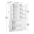 thumbnail image 5 of HOOBRO 69.7"H Kitchen Pantry Cabinet Freestanding Cupboard Food Storage Cabinet Kitchen Dining Room White WT01PC01, 5 of 5