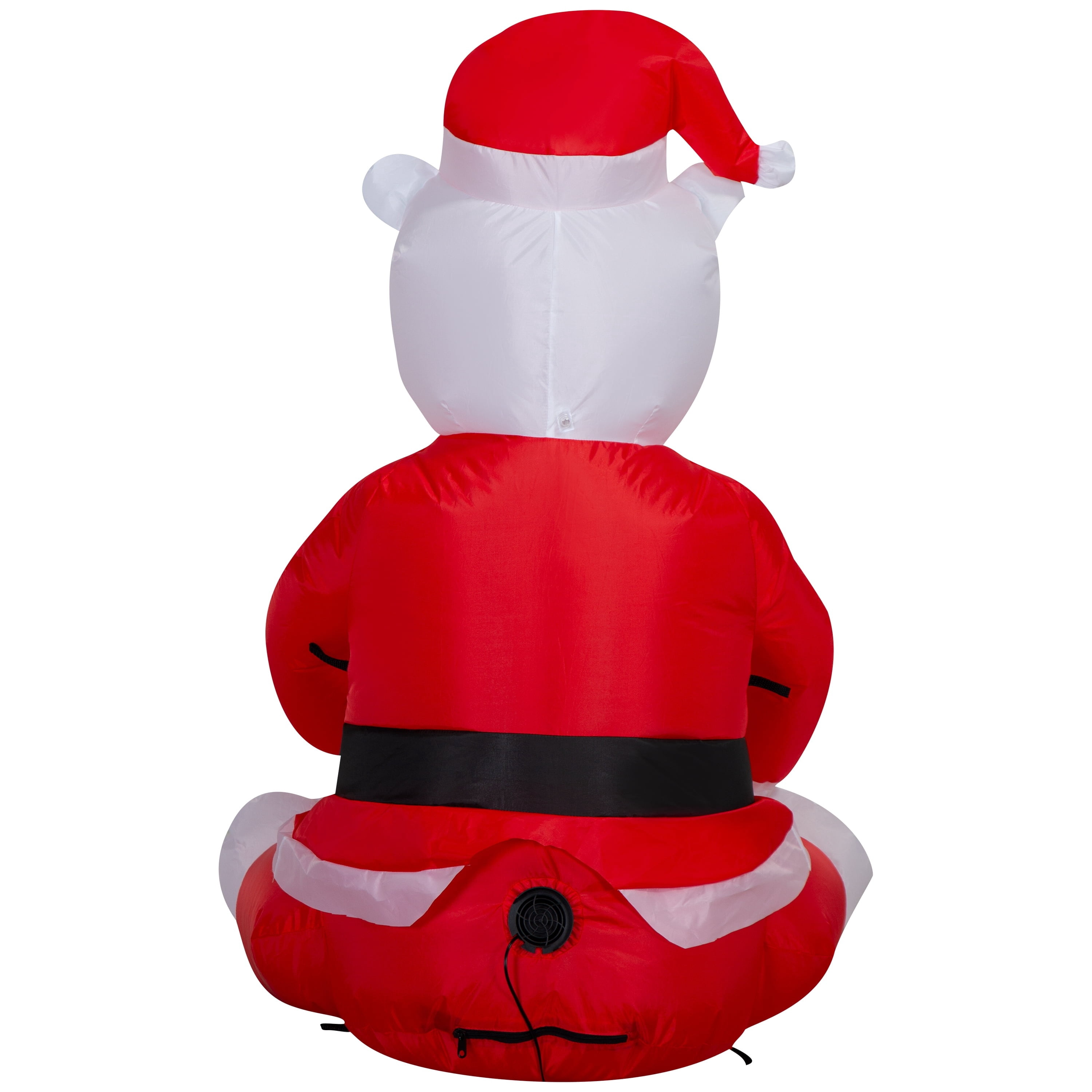 Red and White Polar Bear in Santa Suit Christmas Airblown Yard Inflatable, 3.5', by Holiday Time