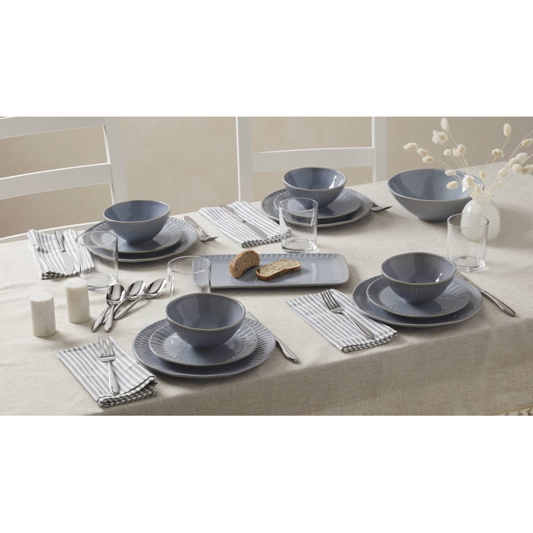 Oneida Entertain 365 48 oz Blue Stoneware Serving Bowl for Kitchen