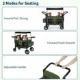thumbnail image 3 of Memoryfield 4-Seater Stroller Wagon for Kids with Safety Harness, Removable Canopy, Snack Tray & Swivel Wheels, Green, 3 of 7
