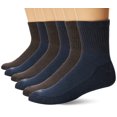 thumbnail image 1 of Dickies Men's Dri-tech Moisture Control Quarter Socks Multipack, Mixed Denim (6 Pairs), Shoe Size: 15-17, 1 of 5