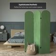 thumbnail image 2 of 6 ft. Classic Arch Velvet Room Divider Green 3 Panel, 2 of 7