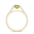 thumbnail image 3 of 925 Sterling Silver Pear Shaped Peridot Halo Ring, Moissanite Engagement Ring in Yellow Gold Plated| Teardrop August Birthstone Wedding Ring, Birthday, Anniversary Jewelry, Ring Size 6, 3 of 4