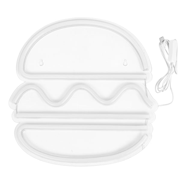 Forma creativa de hamburguesa LED Letrero de neón USB Powered LED Modeling Light Night Light