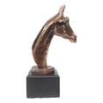 thumbnail image 5 of Wild Safari Giraffe Head Bust Electroplated Bronze Finish Statue With Base, 5 of 7