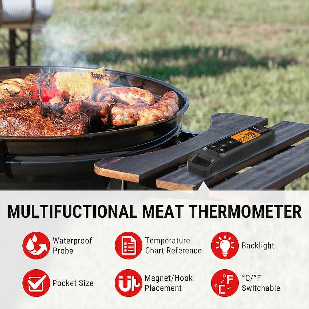 ThermoPro 2-in-1 Infrared Thermometer & Instant Read Meat Thermometer for Grilling BBQ Pizza Oven