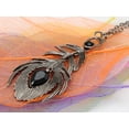 thumbnail image 2 of Cool Abstract Metallic y Tone Feather Peacock Fall Costume Pendant Necklace, 2 of 4