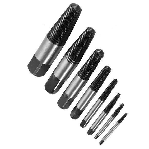8Pcs Bolt Extractor , Damaged Screw Extractor Stud Removal Tool Broken Damaged Water Pipe Screw Bolt Extractor Remover Easy Out Set Bolt Remover