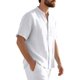 thumbnail image 5 of pstuiky camiseta de hombre, Blusa informal de manga corta con cuello vuelto y botones de color liso para hombre camisas casuales para hombre l, 5 of 9