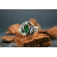 thumbnail image 2 of Roarsilver Ring Of Barahir-Mens Sterling Silver Emerald Ring-King Elessar Ring-Silver Green Emerald Stone Ring | 7.5, 2 of 5