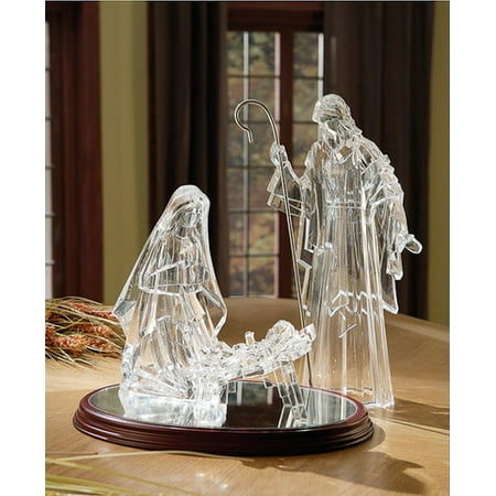 Joseph Nativity Figure - Icy Crystal Illuminated Religious Holy Family Christmas Nativity Figure 16