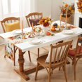 thumbnail image 4 of White Green Pumpkins Fall Table Runner 70 Inches Long - Thanksgiving Floral Vintage Kitchen Dining Burlap Linen Tablerunner for Small/Round/Square/Wedding/Coffee/Dining Table Party Décor 13 x 70, 4 of 9