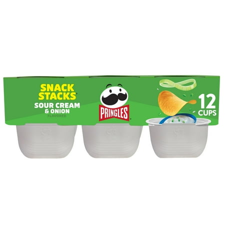 Pringles Potato Crisps Chips, Sour Cream and Onion, 8.8 oz, 12 Count