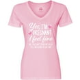 thumbnail image 3 of Inktastic Yes I'm Pregnant I Feel Fine No You Cant Touch My Belly Women's V-Neck T-Shirt, 3 of 5
