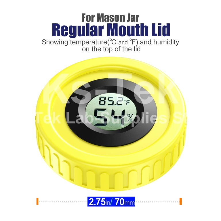 Single Hygrometer and Lid for Wide and Regular Mouth Mason Jars.