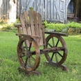 thumbnail image 3 of Outdoor Leisure Products 39" Farmhouse Wood Adirondack Chair in Mocha Brown, 3 of 9