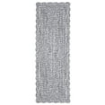 thumbnail image 3 of GlowSol 2'x10' Scalloped Edge Hallway Runner Rug Modern Braided Print Pattern Runner Rug Bedside Non Slip Runners for Kitchen Laundry, Light Gray, 3 of 8
