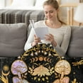 thumbnail image 4 of Mushroom Decor, Moth Moon Blanket Witch Gifts for Women Zodiac Witchy Hippie Fleece Blanket Gothic Gifts Sun Moon Throws Blanket 60"x 50", 4 of 6
