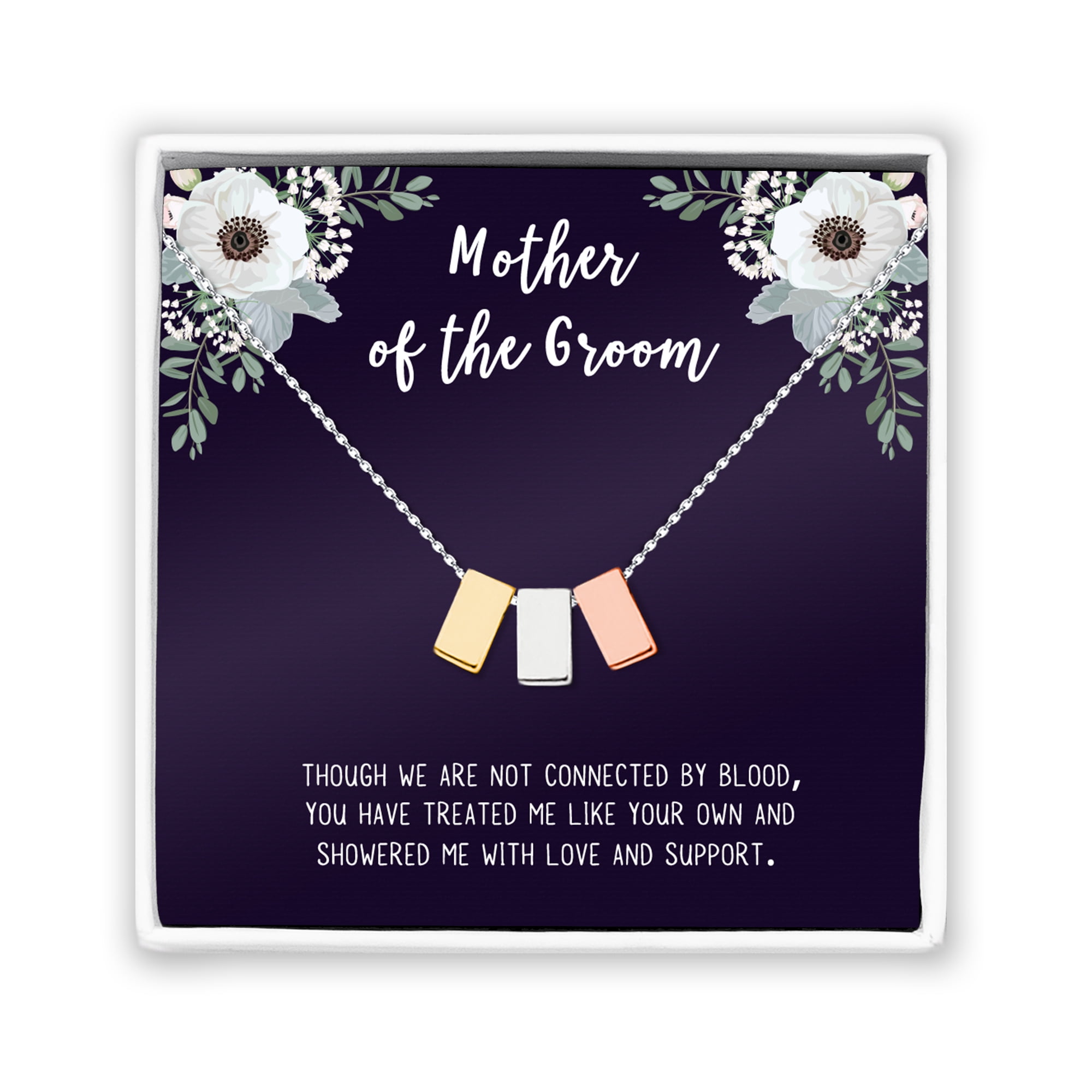 Mother of the Groom Silver Cube Necklace, Wedding Day Gift for Mother, Mother in Law Mother's Day Jewelry, Mother's Day Jewelry Gift for Her [Multi-Color Cube, No-Personalized Card