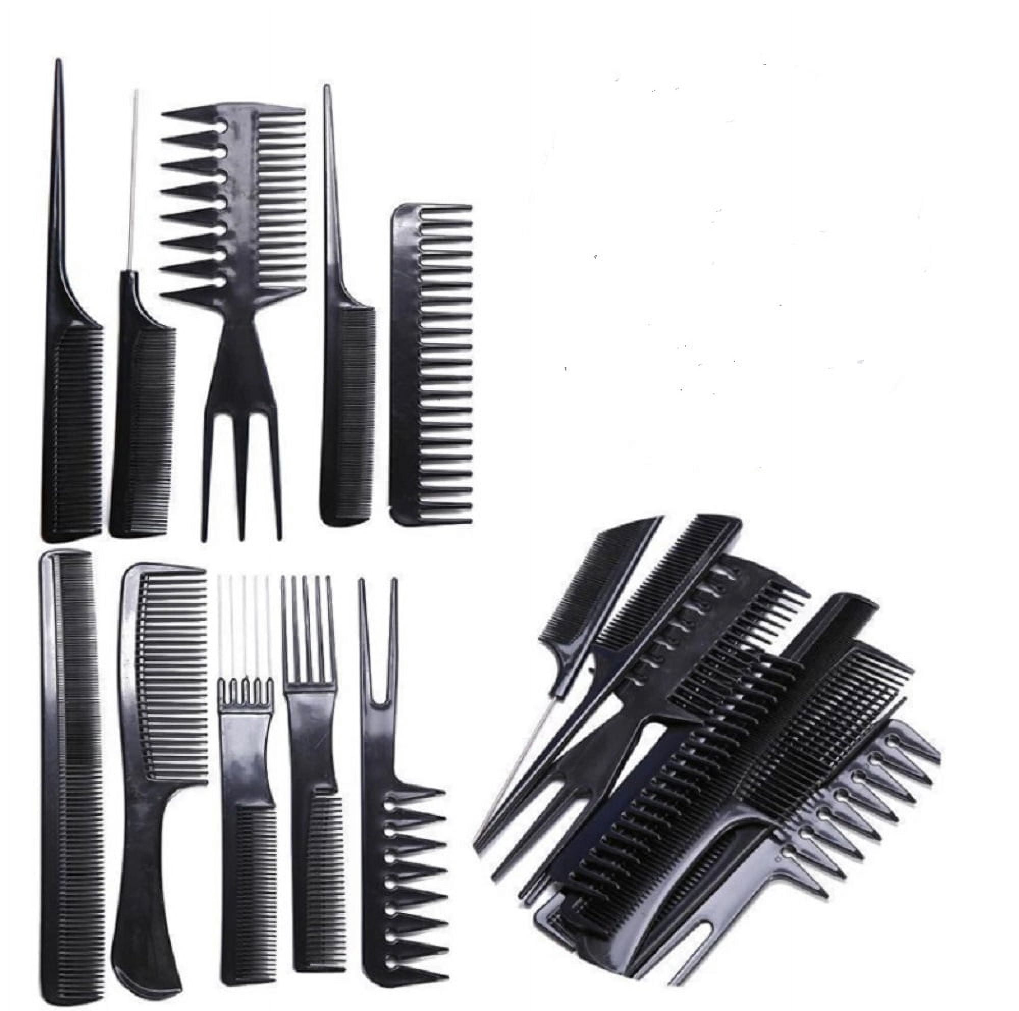10-Piece Professional Salon Hairdressing Comb Set  Durable Anti-Static Plastic Barber Combs for All Hair Types & Styling Needs TIKA